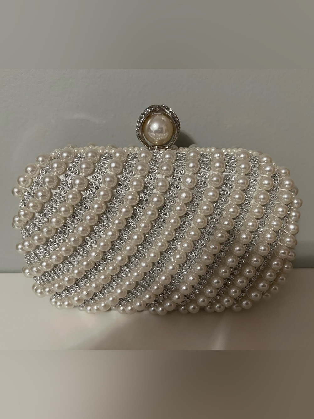 Pearl & Rhinestone Evening Clutch